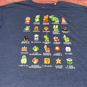 Super Mario bros shirt.
